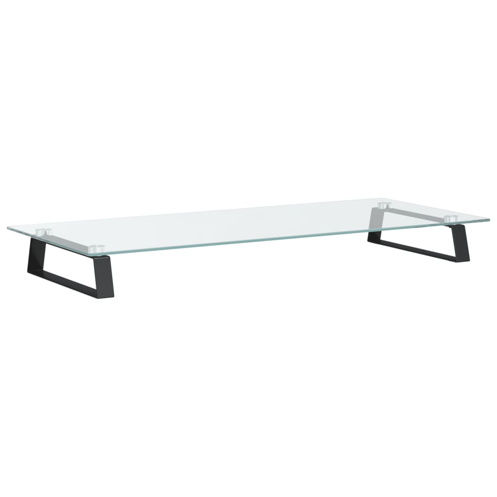 VidaXL Monitorständer 80x35x8 cm, gehärtetes Glas und Metall, schwarz
