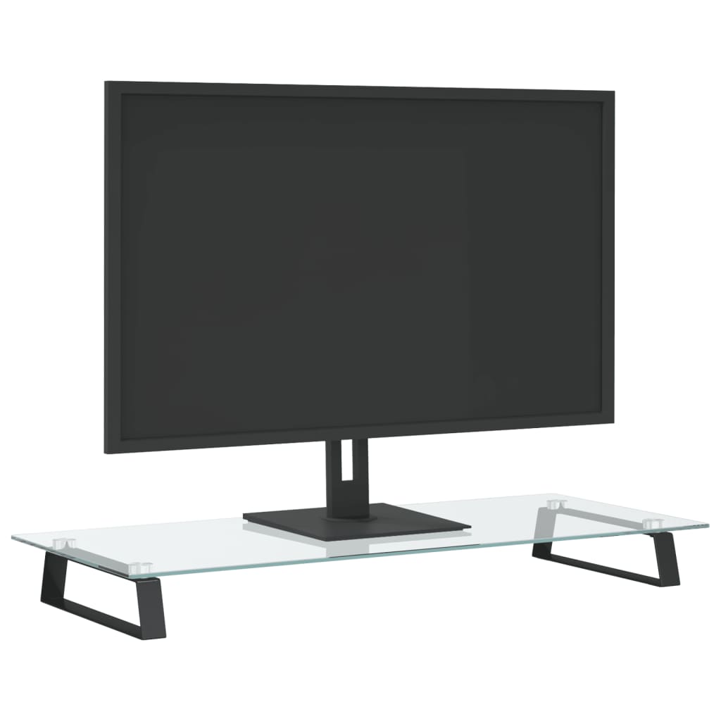 VidaXL Monitorständer 80x35x8 cm, gehärtetes Glas und Metall, schwarz