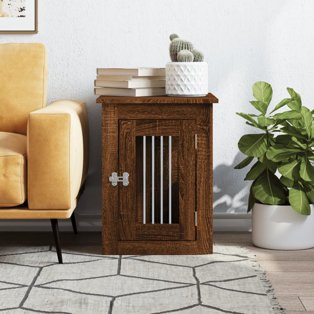 VIDAXL Hundebank 45 x 62 x 59 cm, geschlossene Halterung, braun, Eichenfarbe