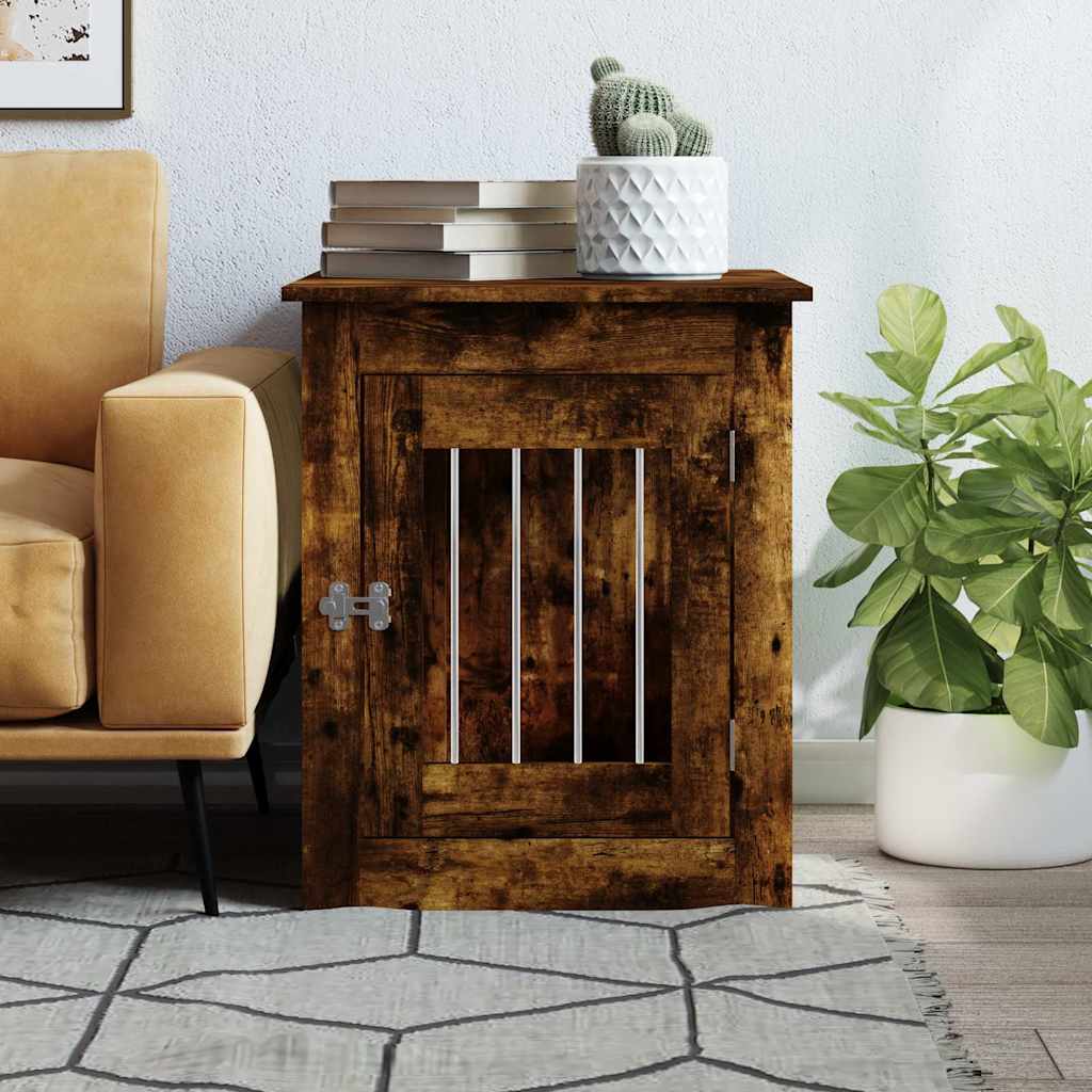 VIDAXL HUNDEBANK 55X75X65 CM PRACTED HOLKEL Räucherte Eiche gefärbt