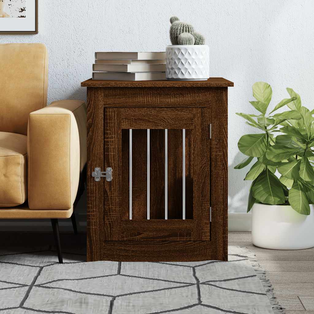 VIDAXL Hundebank 55 x 75 x 65 cm, Gestell, Braun, Eichenfarbe