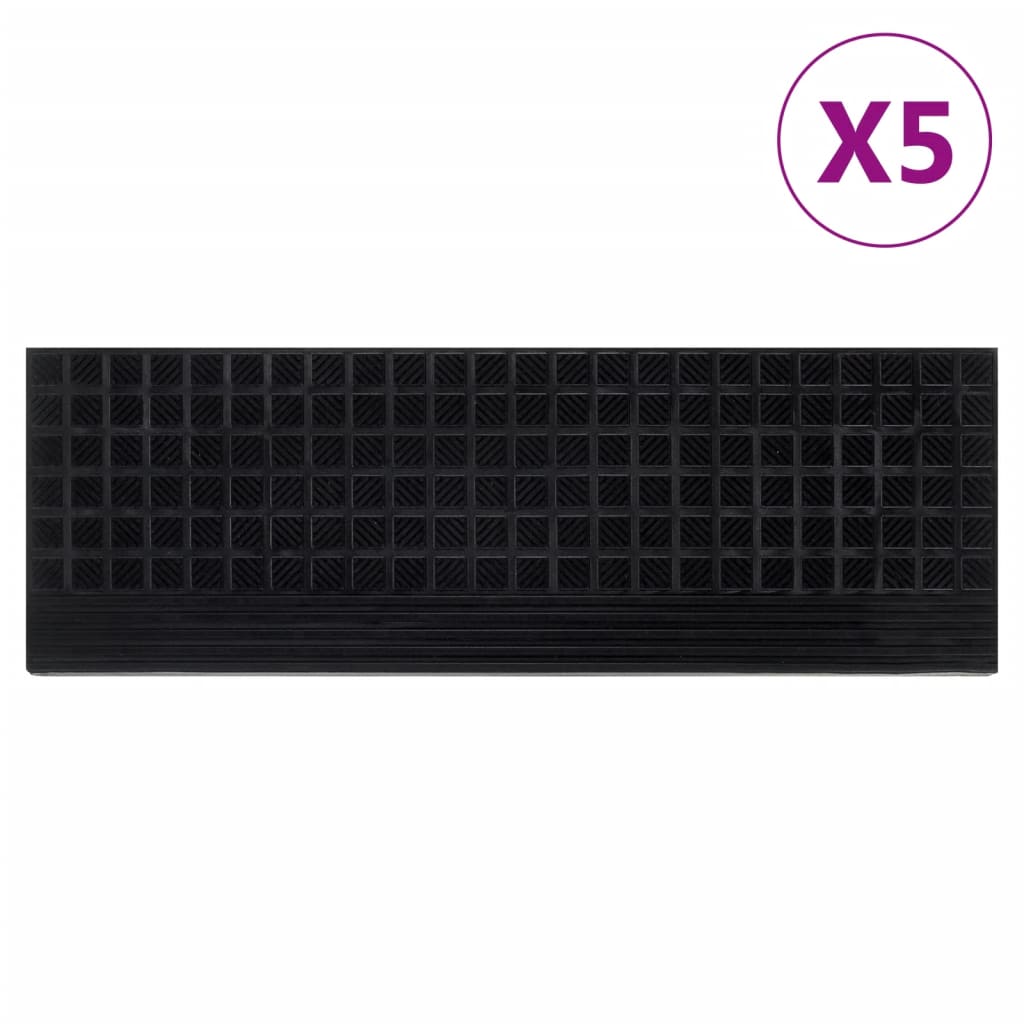 VidaXL Treppenmatten, 5 Stück, 25 x 75 cm, Gummi