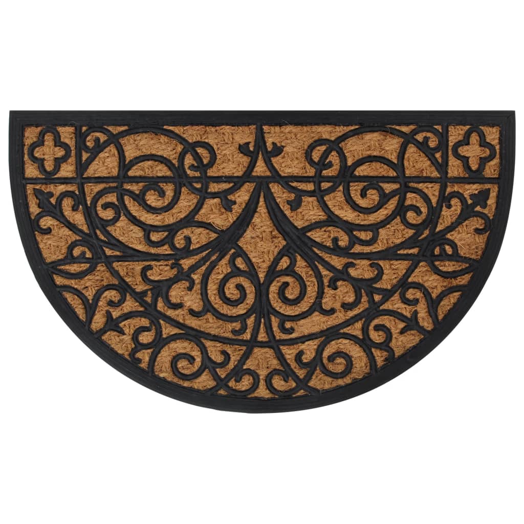 VidaXL Halbrunde Fußmatte 45x75 cm aus Gummi und Kokosfaser