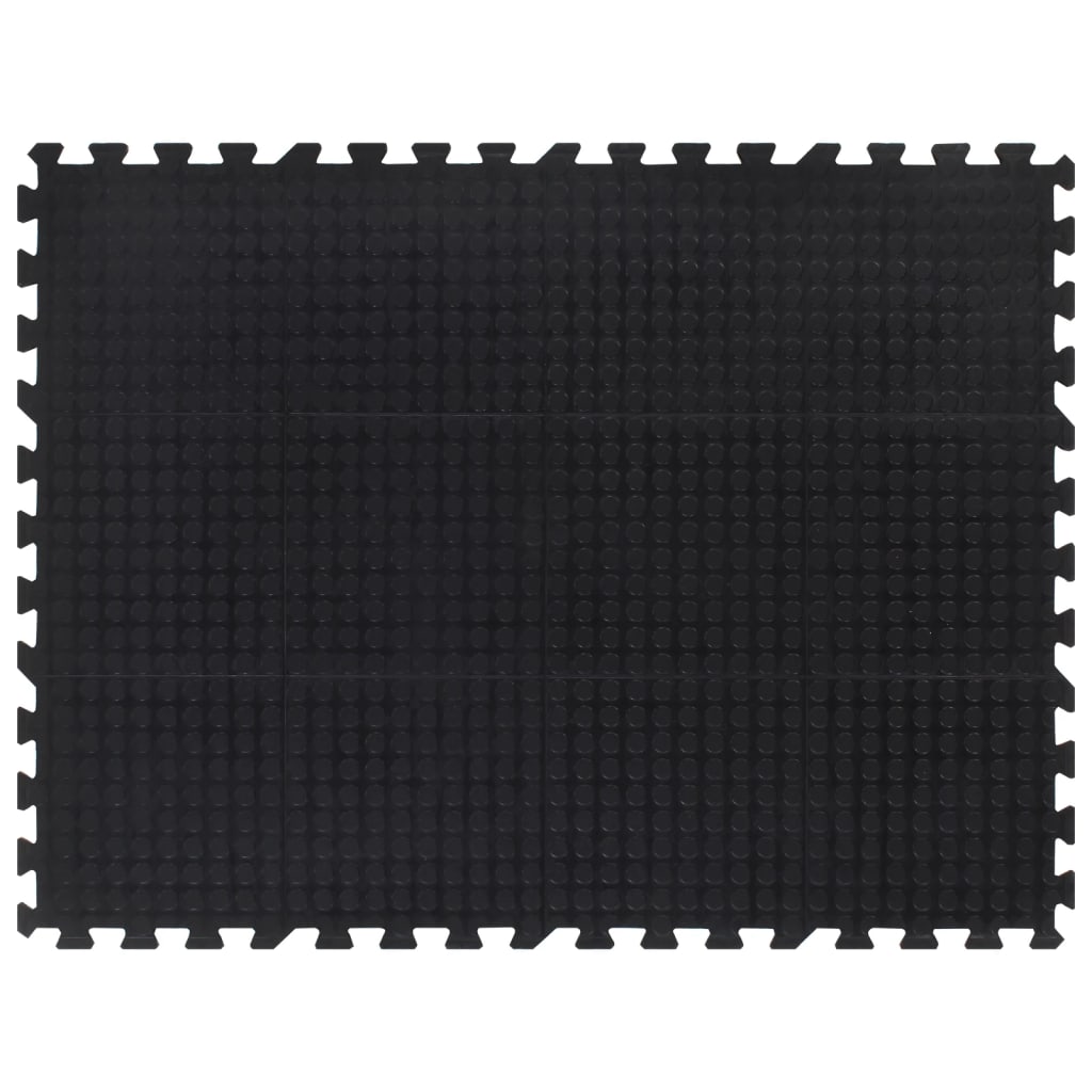 VidaXL Gummifliese 12 mm 90x120 cm Schwarz