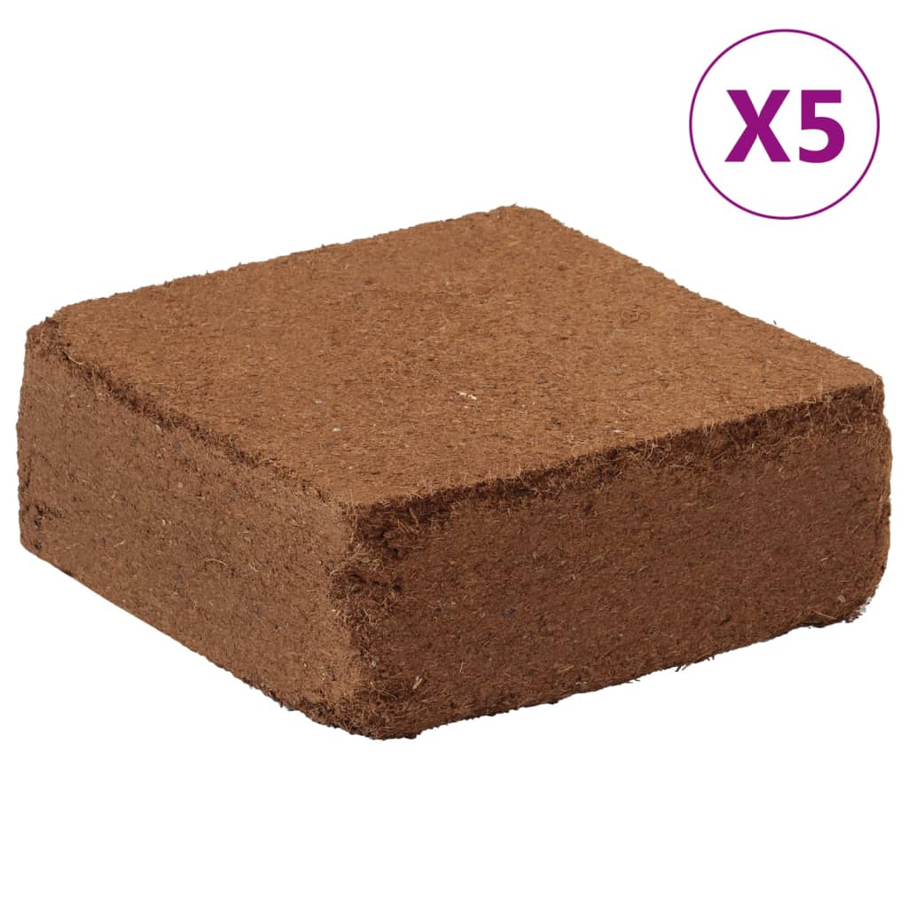 VidaXL Kokosnuss -Kokosnussblöcke 5 Stück 5 kg je 25 kg Gesamt
