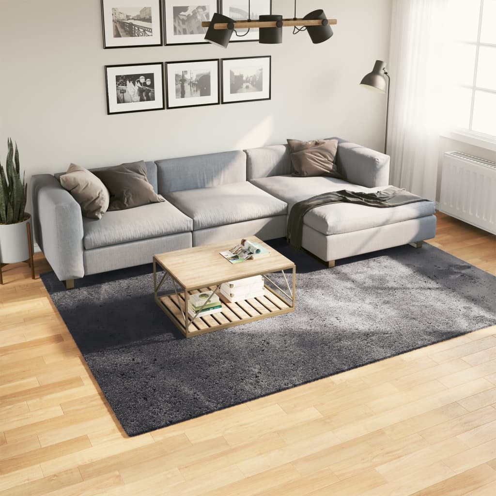 VidaXL Teppich Huarte niedrigflorig weichwaschbar 200x280 cm Anthrazit