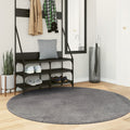 VidaXL Vloerkleed huarte niedriger Flor weich waschbar ø 160 cm Anthrazit