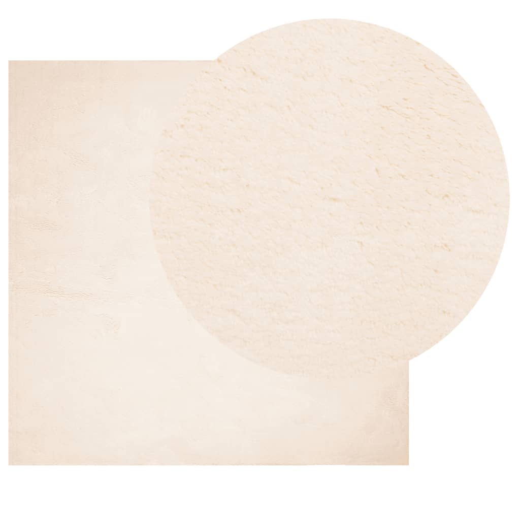 Vidaxl vloerkleed huarte laagpolig zacht wasbaar 160x160 cm beige