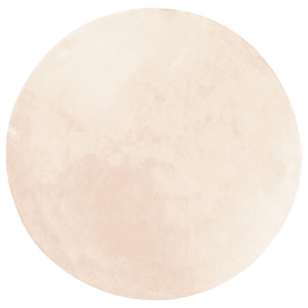 VidaXL Vloerkleed huarte niedriger Flor weich waschbar ø 100 cm Beige