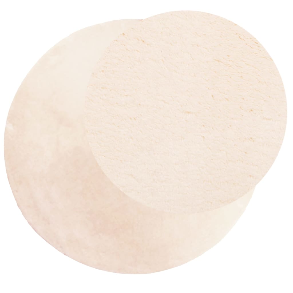 VidaXL Vloerkleed huarte niedriger Flor weich waschbar ø 100 cm Beige