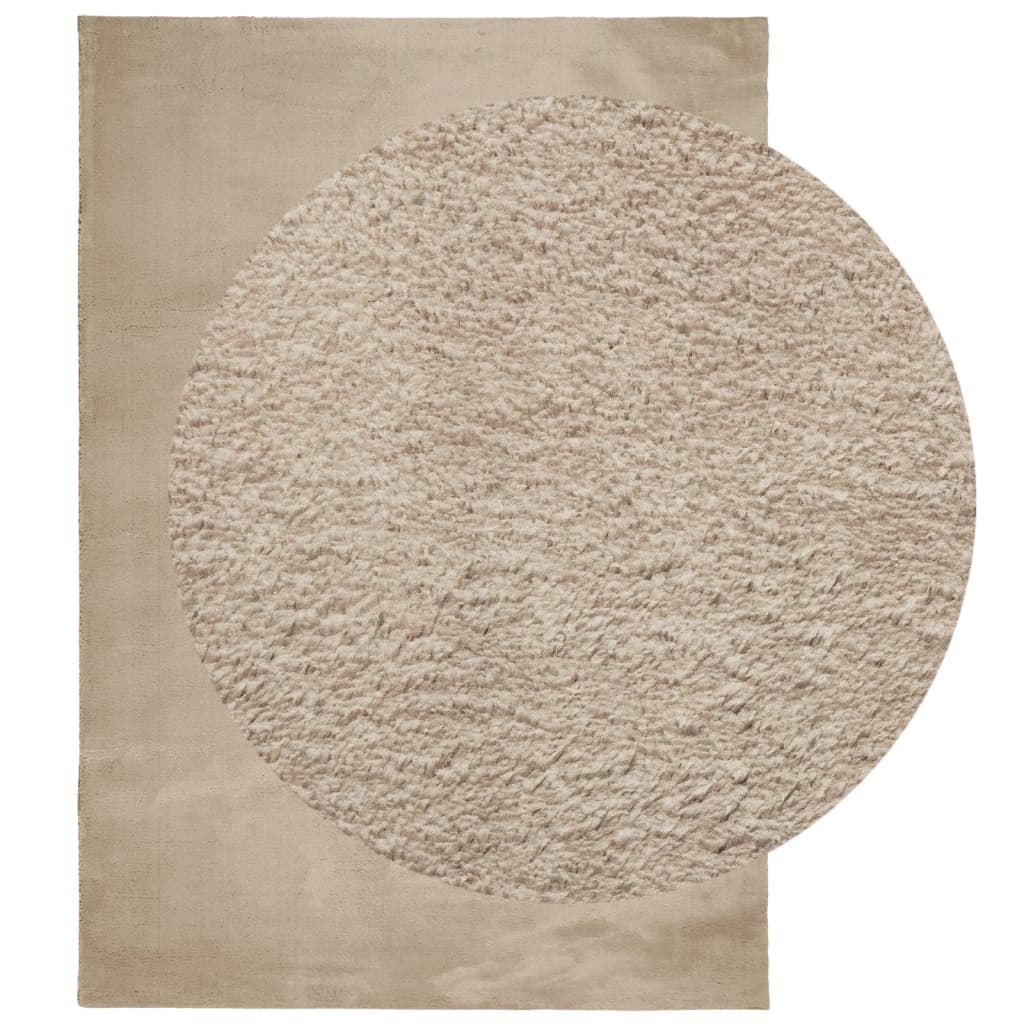 VidaXL Teppich Huarte Low -Molzen Weichwaschbar 160 x 230 cm Sand -Farbig
