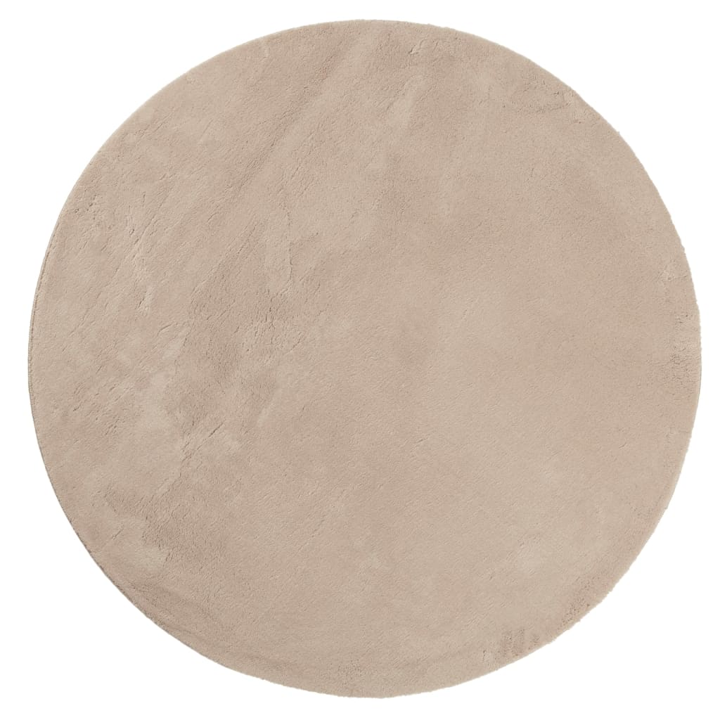 VidaXL Bodenteppich Huarte, kurzflorig, weich, waschbar, Ø 100 cm, sandfarben