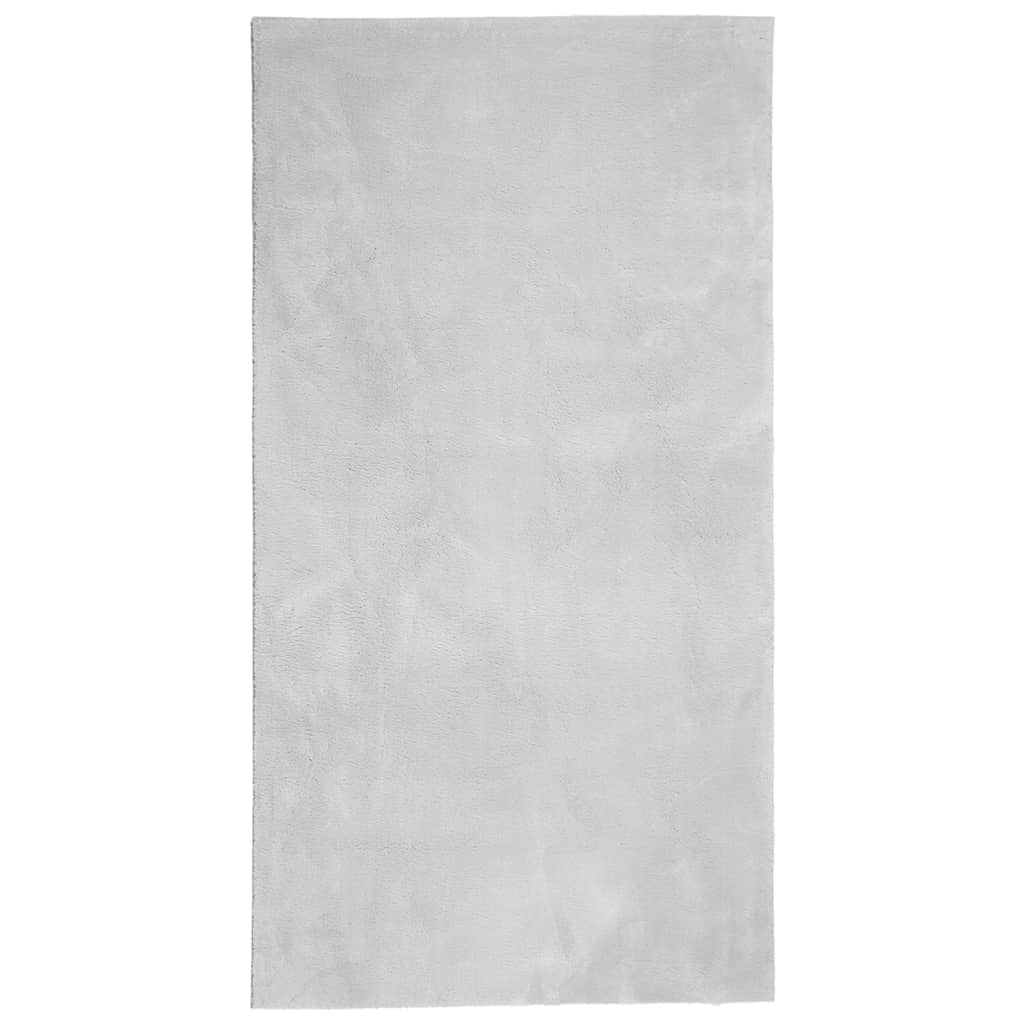 VidaXL Teppich Huarte, kurzflorig, weich, waschbar, 60 x 110 cm, Grau