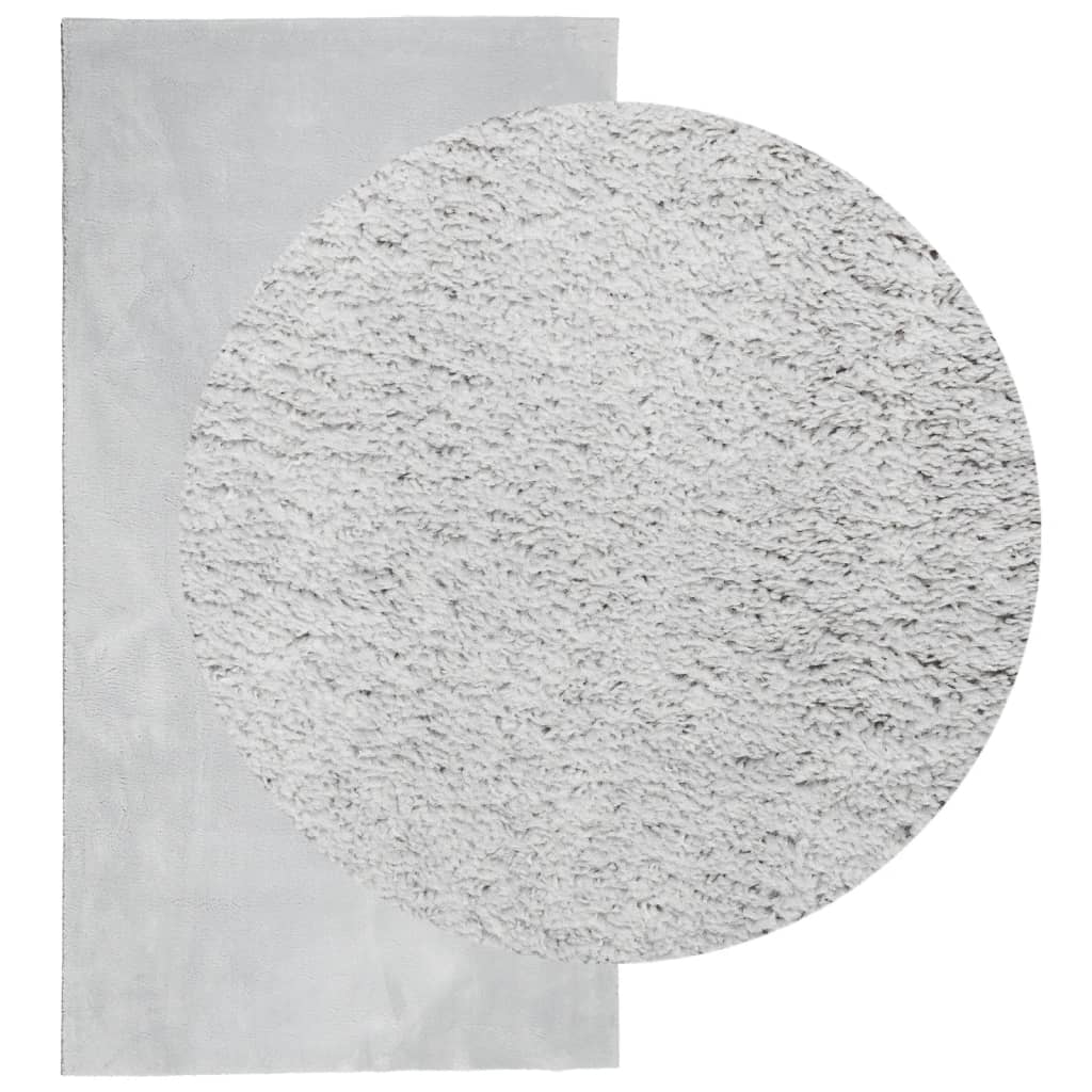 VidaXL Teppich Huarte, kurzflorig, weich, waschbar, 60 x 110 cm, Grau