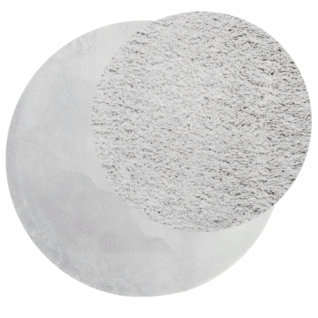 VidaXL Bodenteppich Huarte, kurzflorig, weich, waschbar, Ø 80 cm, grau