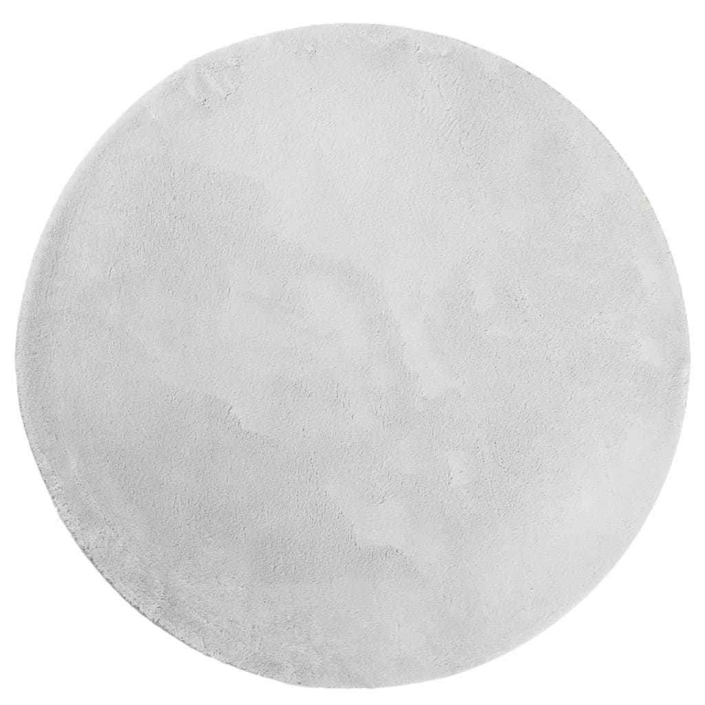 VidaXL Teppich Huarte, kurzflorig, weich, waschbar, Ø 100 cm, grau