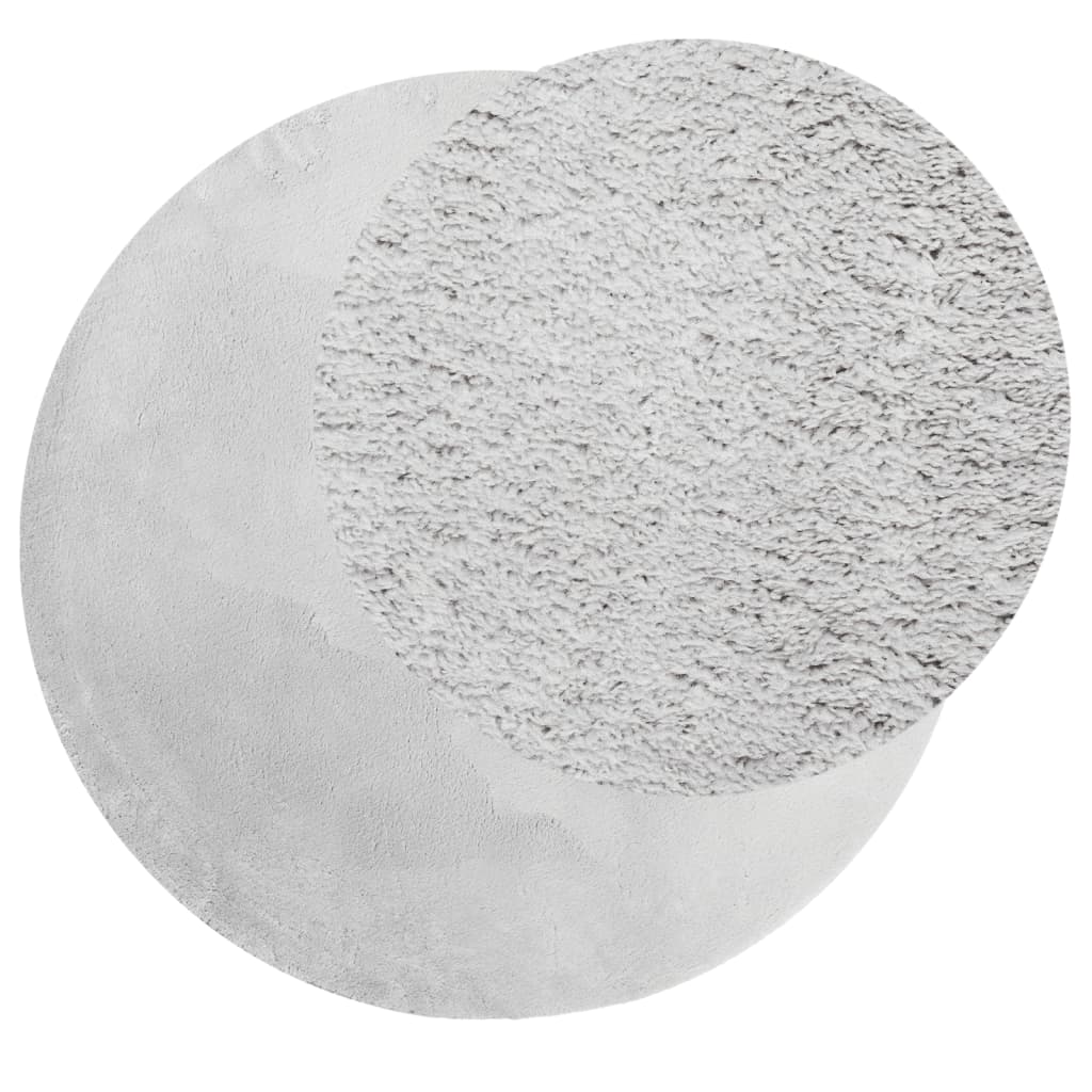 VidaXL Teppich Huarte Low -Molon Weichwaschbar Ø 200 cm Grau