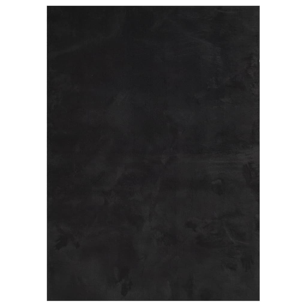 VidaXL Teppich Huarte Low -Molon Weichwaschbar 160x230 cm Schwarz