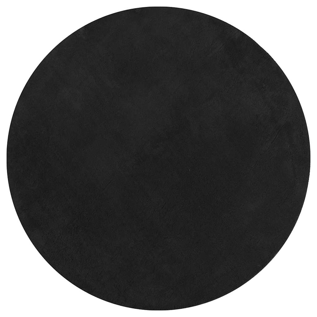 VidaXL Teppich Huarte Low -Molon Weichwaschbar Ø 200 cm schwarz
