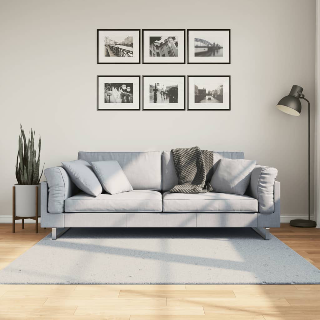 VidaXL Teppich Huarte, kurzflorig, weich, waschbar, 160 x 160 cm, Blau