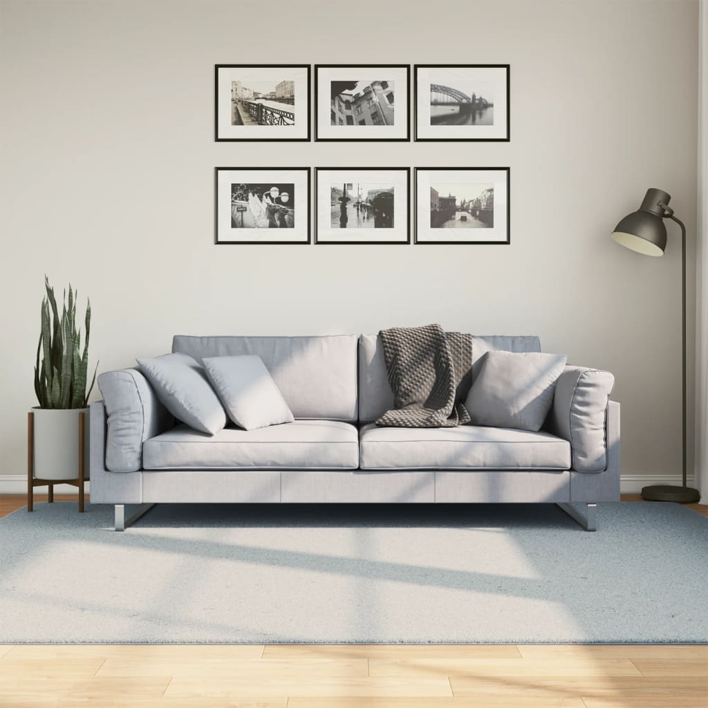 Vidaxxl Teppich Huarte niedrig -molende Weichwaschbar 160x230 cm blau