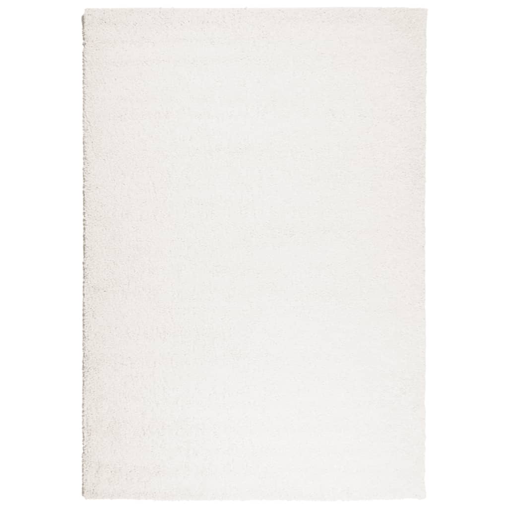VidaXL Pamplona Hochflorteppich, modern, 140 x 200 cm, Creme
