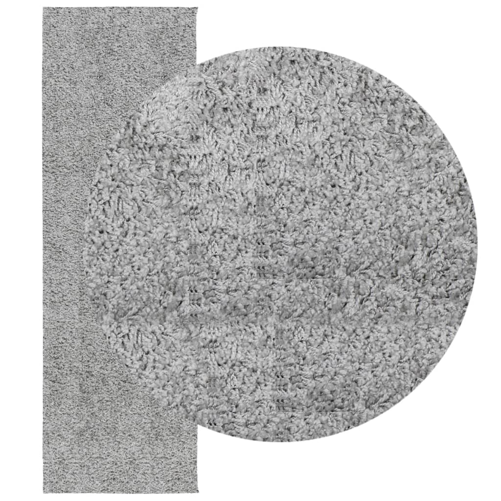 VidaXL Pamplona Hochflorteppich, Modern, 80 x 250 cm, Grau