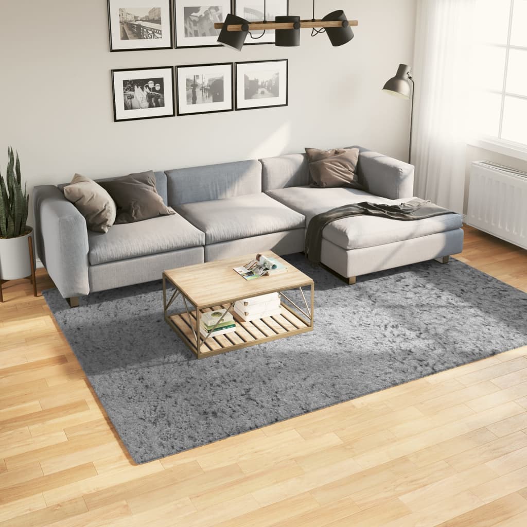 VidaXL Teppich Pamplona Shaggy, hochmodern, 200 x 280 cm, Grau