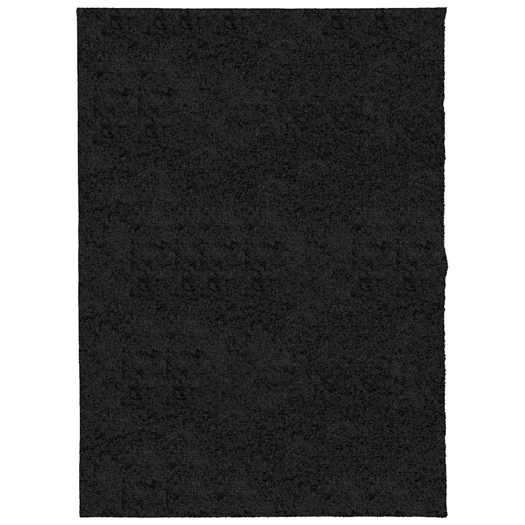 VidaXL Pamplona Hochflorteppich, Modern, 140 x 200 cm, Schwarz