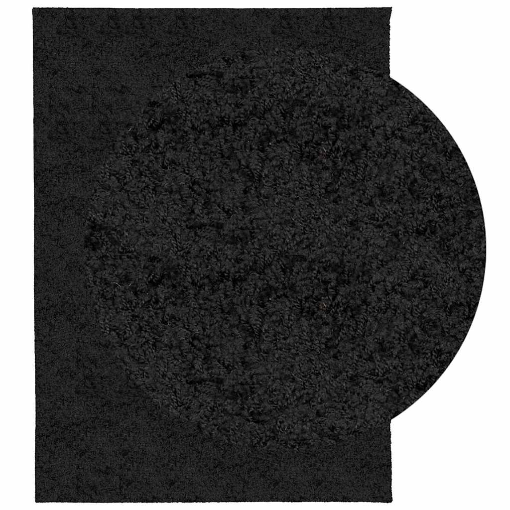 VidaXL Pamplona Hochflorteppich, Modern, 140 x 200 cm, Schwarz