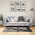 VidaXL Pamplona Hochflorteppich 120x120 cm Schwarz und Creme