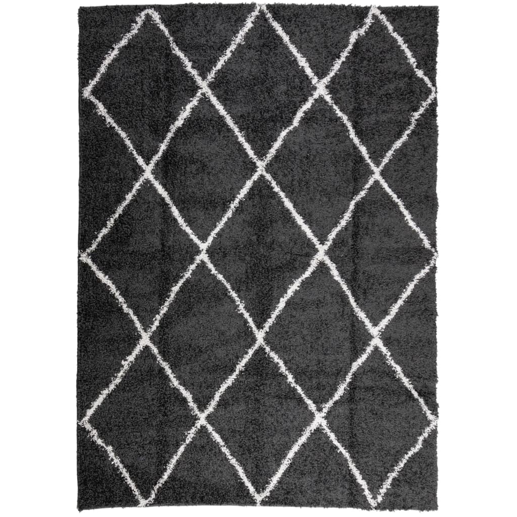 VidaXL Teppich Shaggy High Stape Moderne 200x280 cm schwarz und creme