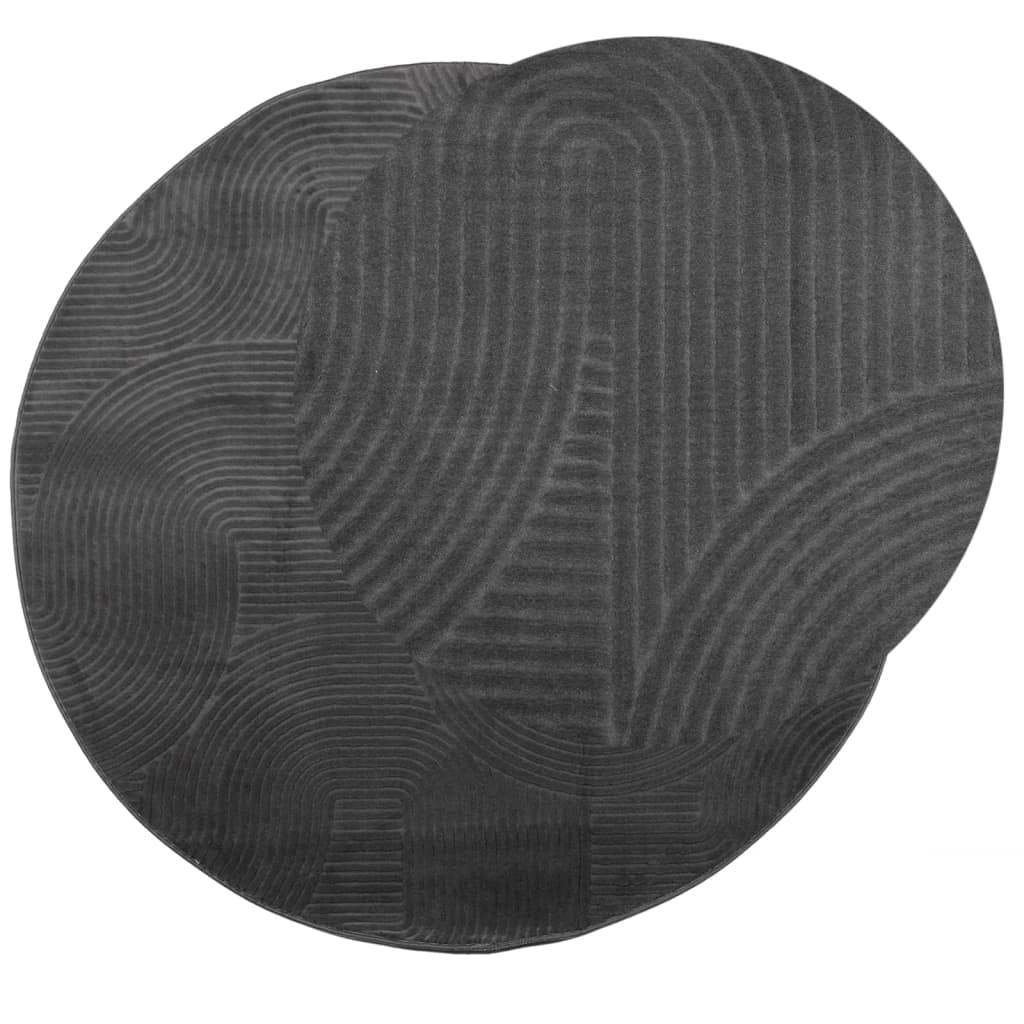 Vidaxl vloerkleed iza laagpolig scandinavisch ø 80 cm antraciet