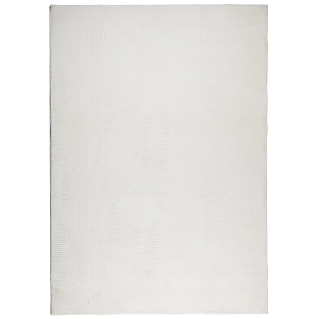 VidaXL Teppich Iza Kurzflor Skandinavisch 140x200 cm Cremefarben