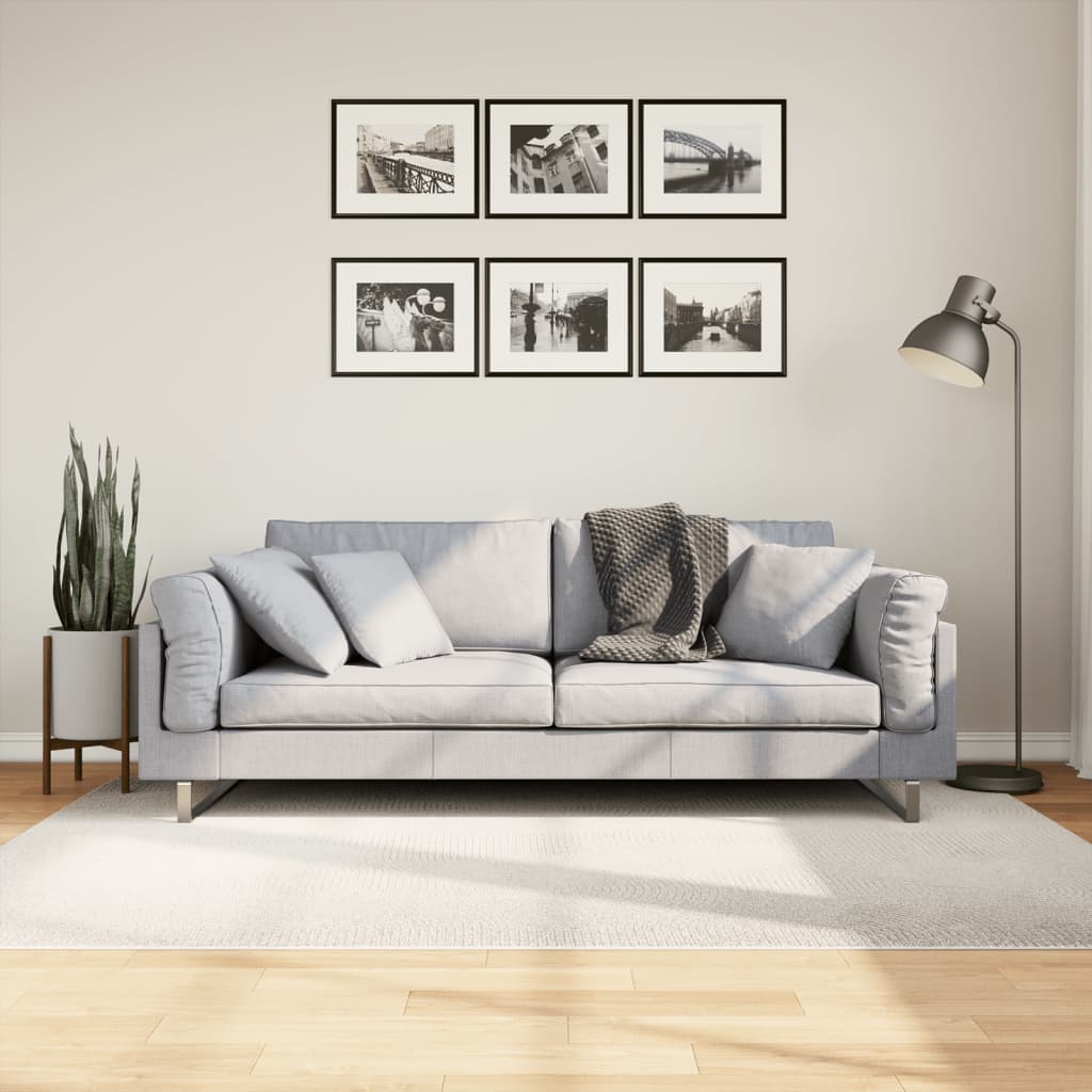 VidaXL Teppich Iza Kurzflor Skandinavisch 140x200 cm Cremefarben