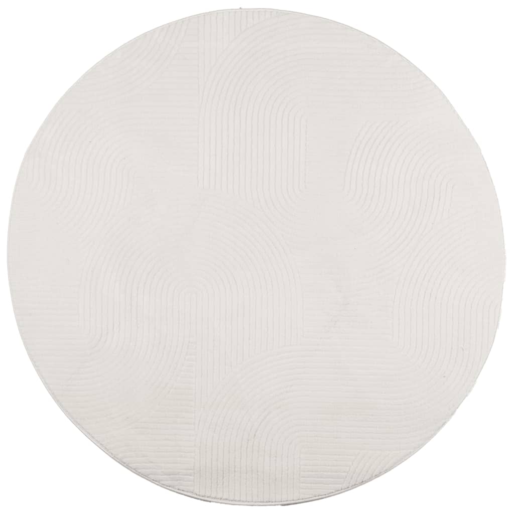 VidaXL Bodenteppich iza, kurzflorig, skandinavisch, ø 80 cm, cremefarben