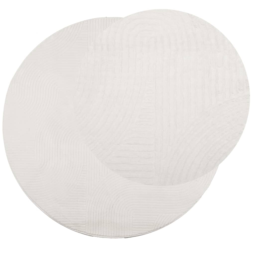 VidaXL Bodenteppich iza, kurzflorig, skandinavisch, ø 80 cm, cremefarben