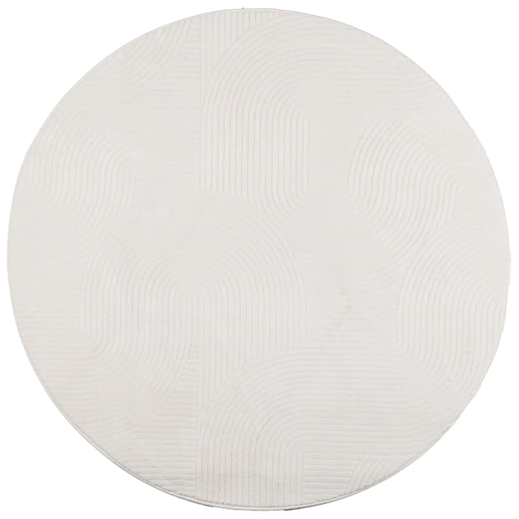 VidaXL Bodenteppich iza, kurzflorig, skandinavisch, ø 100 cm, cremefarben