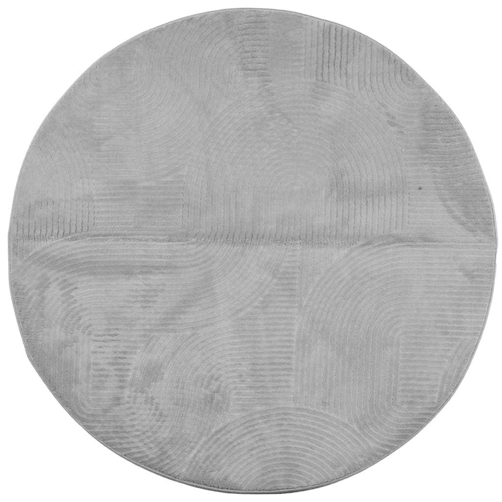 VidaXL Teppich Iza Kurzflor Skandinavisch ø 80 cm Grau