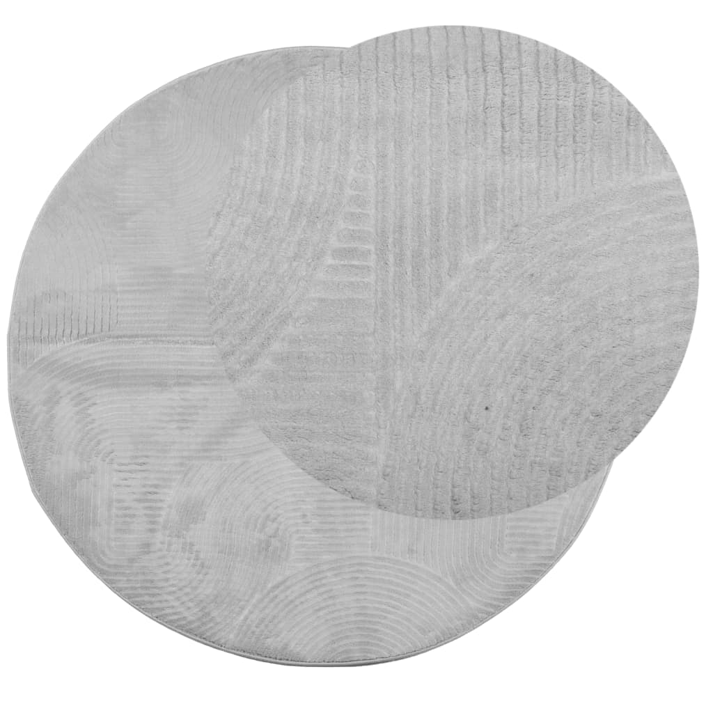 VidaXL Teppich Iza Kurzflor Skandinavisch ø 80 cm Grau