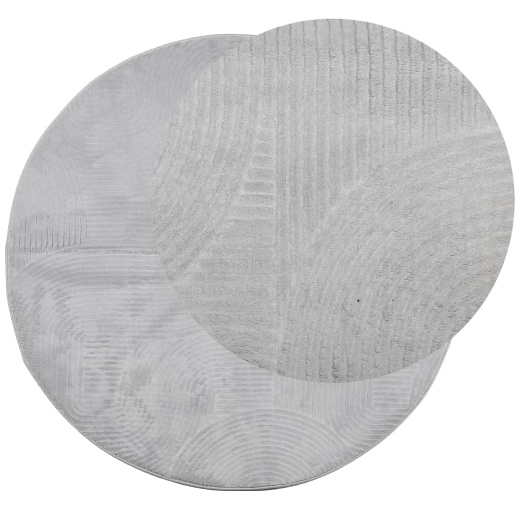 VidaXL Teppich Iza Kurzflor Skandinavisch ø 100 cm Grau