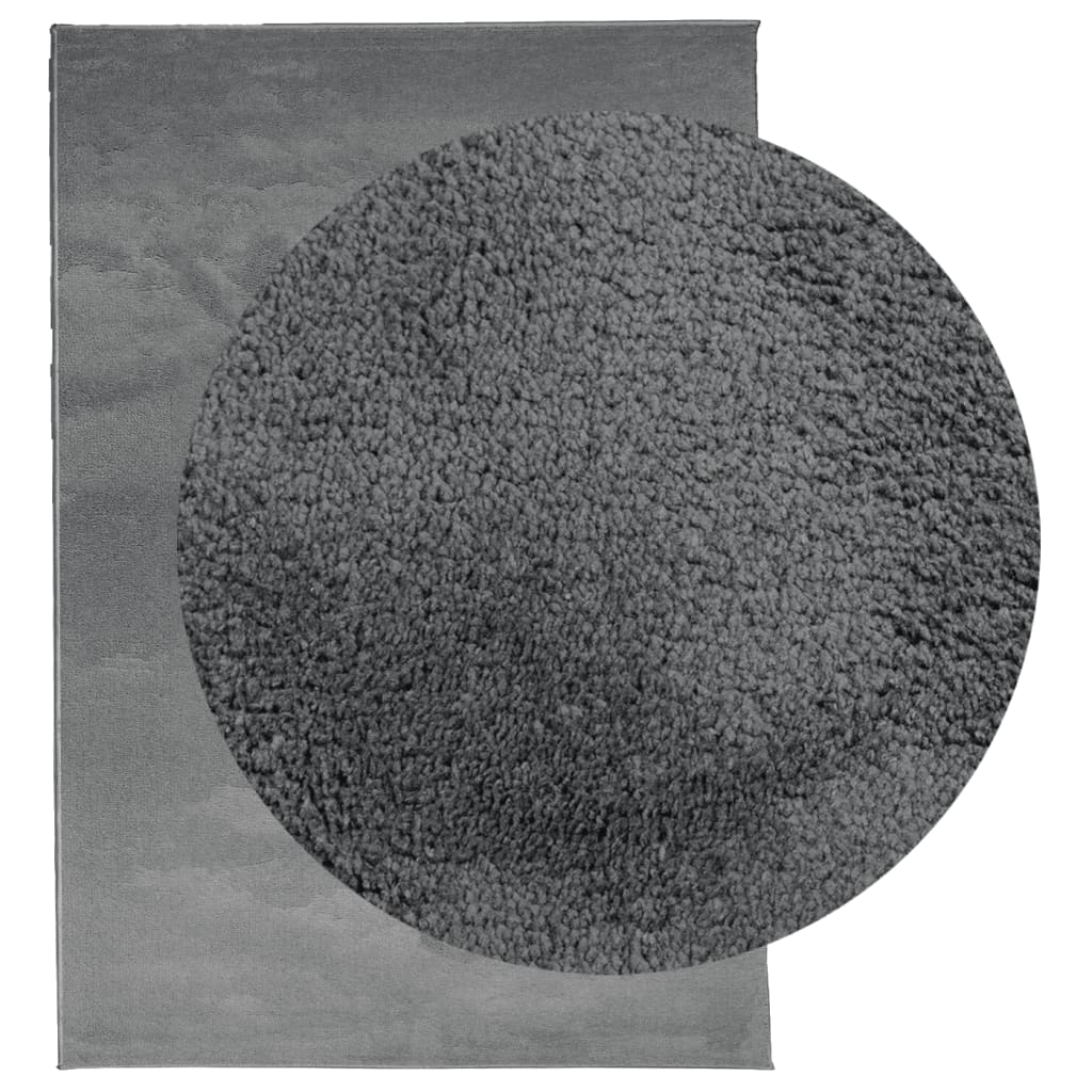 Vidaxl Teppich Oviedo, kurzflorig, 140 x 200 cm, anthrazitfarben