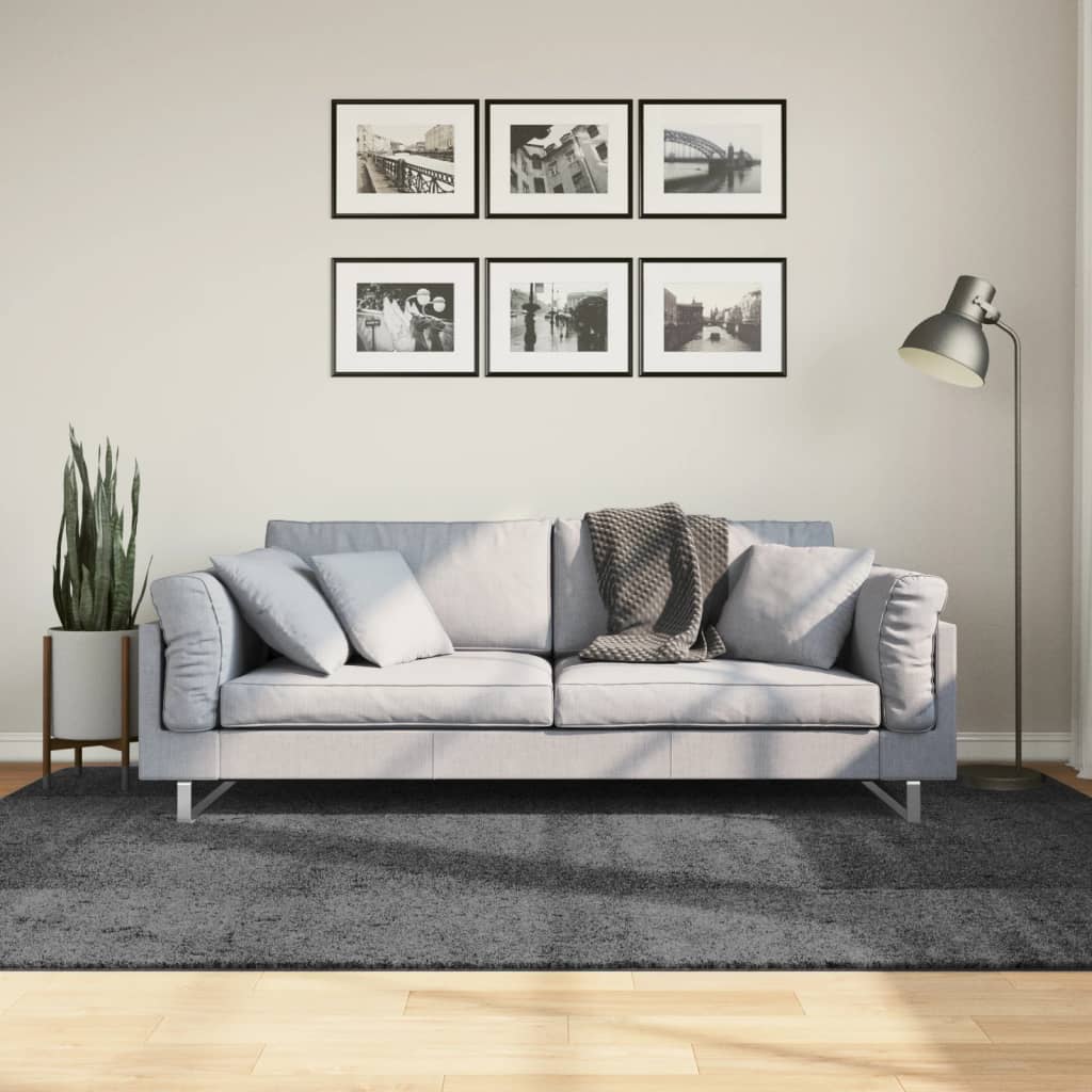 VidaXL Teppich Oviedo klein - 160 x 230 cm Anthrazit - lackiert