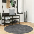 VidaXL Bodenteppich Oviedo, Kurzflor, Ø 120 cm, anthrazitfarben