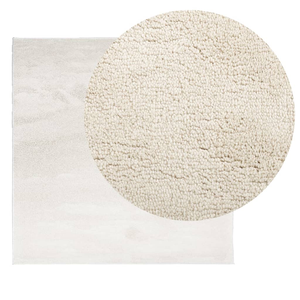 Vidaxl vloerkleed oviedo laagpolig 120x120 cm beige
