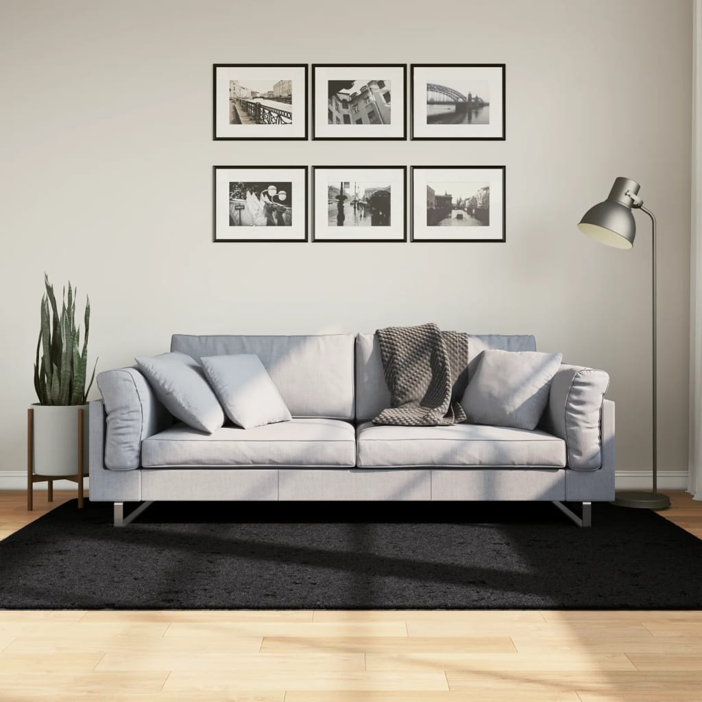 VidaXL Teppich Oviedo klein 140x200 cm schwarz