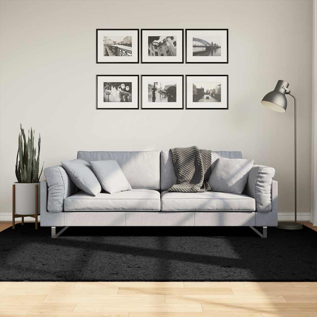 Vidaxxl Teppich Oviedo klein - 160 x 230 cm schwarz
