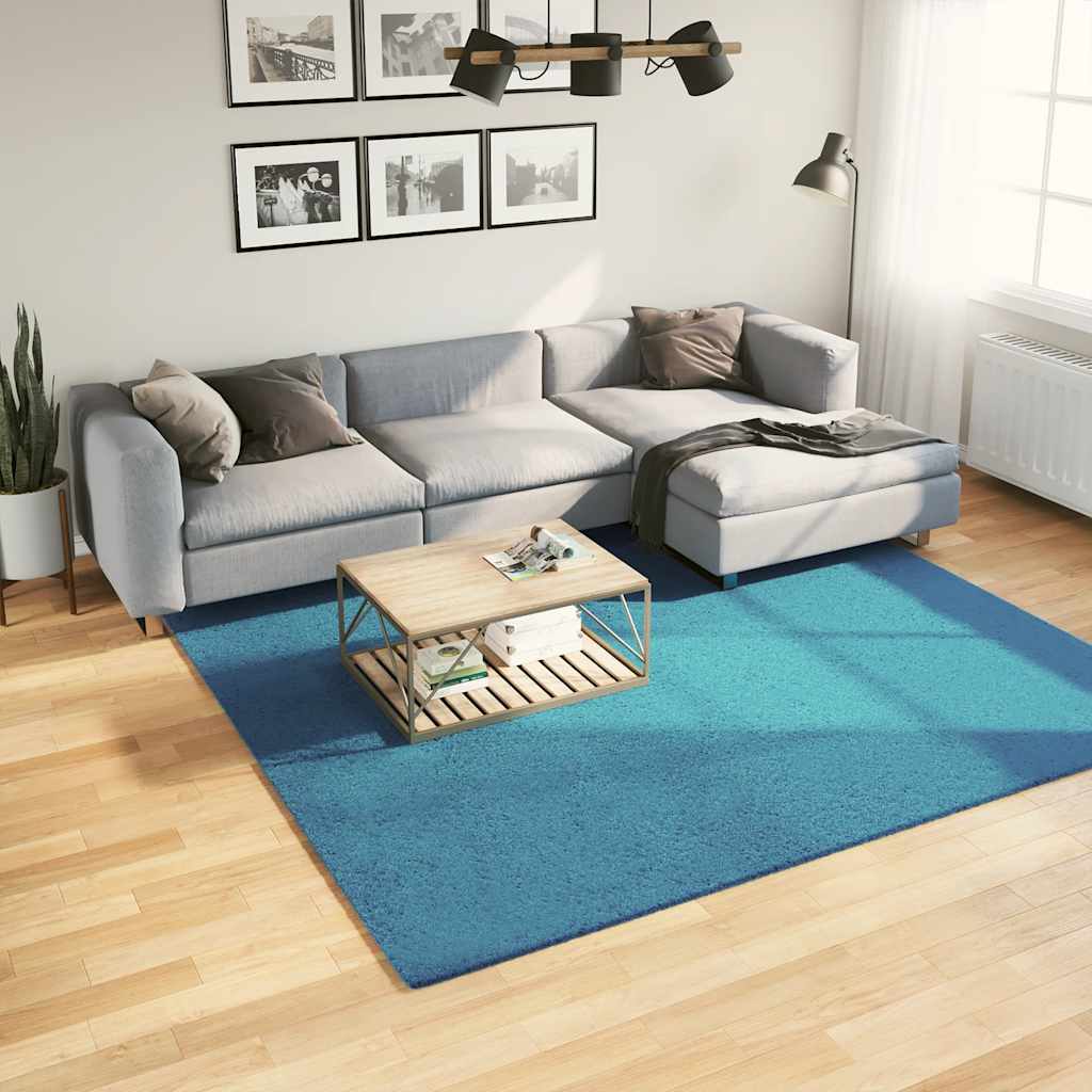 Vidaxl vloerkleed oviedo laagpolig 240x240 cm turquoise