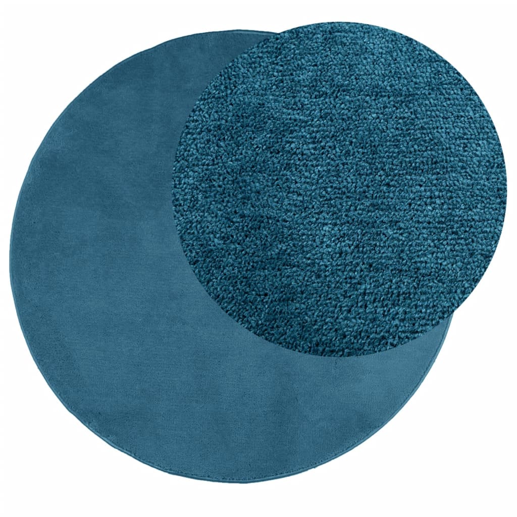 Vidaxl vloerkleed oviedo laagpolig ø 120 cm turquoise