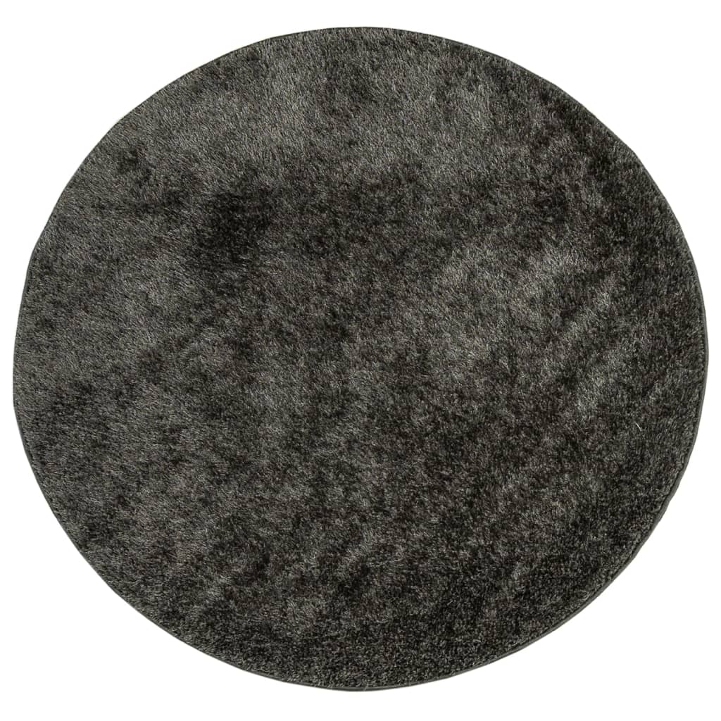 Vidaxl Teppich Istan All -Flor Glossy Ø 160 cm Anthrazit -Farbig